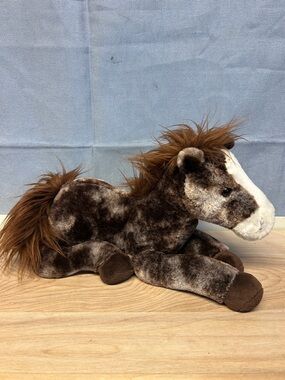 Aurora Plush Brown & White Horse Stuffed Animal - Soft Pony Toy